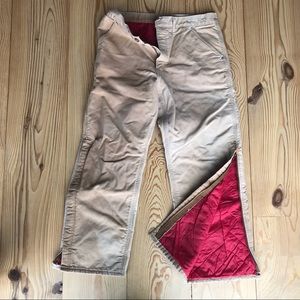 Vintage Carhartt Red Lined Quilted Duck Canvas Work Pants